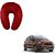 Auto Addict Orthopaedic Velvet Memory Foam Car U Shaped Red Travel Neck Rest Cushion Pillow 1 pcs For Ford Freestyle