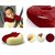 Auto Addict Orthopaedic Velvet Memory Foam Car U Shaped Red Travel Neck Rest Cushion Pillow 1 pcs For Ford Freestyle