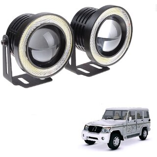 Set of 2 Auto Addict 3.5 High Power Led Fog Light White Angel Eye Light 15W For Mahindra Bolero XL