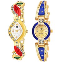 Swadesi Stuff BANGLE Multi DIAL ELEGANCE NEW ARRIVAL Luxury Ethnic Multi Bracelet Look Watch - for Women  Girls kc11