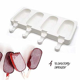 Silicone 4 Cavity Ice Cream Popsicle Cakesicle Mould