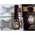 iBubble Golden Dial Wrist Watch with Refillable Butane Cigarette Lighter (FJL-138212) With Brown Strap