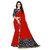Women's Red Embroidery Sana Silk Sari With Blouse Piece
