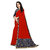 Women's Red Embroidery Sana Silk Sari With Blouse Piece