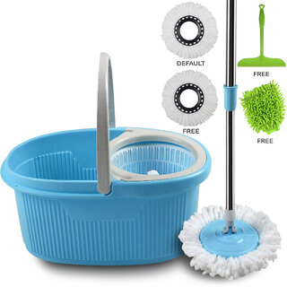                       Cozylife by Smile Mom, Magic Spin Mop with Bucket Set Offer with Easy Wheels for Best 360 Degree Floor Cleaning, 2 Refill Head, Free Microfiber Glove + Kitchen Wiper                                              