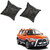Auto Addict Black Leatherite Car Pillow Cushion Kit (Set of 2Pcs) For Toyota Etios Cross