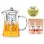 Octavius Pyramid Borosilicate Glass Teapot with Stainless Steal Infuser 720 ml (Now with 2 Free Tea Samples)