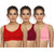 Maroon Multi Color Cotton Set of 3 Women's Sports Bra Combo