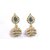 Sea Blue Leaf Pearl Jhumki Earrings