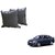 Auto Addict Grey Leatherite Car Pillow Cushion Kit (Set of 2Pcs) For Volkswagen Jetta