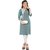 Minu Suits Women's Blue Floral Cotton Stitched Kurti