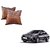 Auto Addict Brown Leatherite Car Pillow Cushion Kit (Set of 2Pcs) For Fiat Linea