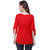 Jollify Women's Cotton Red Round Neck Long Top