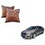 Auto Addict Brown Leatherite Car Pillow Cushion Kit (Set of 2Pcs) For Volkswagen Passat