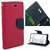 Wondrous Luxury Magnetic Lock Wallet Flip Cover For Vivo V9 (Pink & Blue)