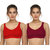 Maroon Multi Color Cotton Set of 2 Women's Sports Bra Combo
