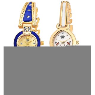 Swadesi Stuff BANGLE Multi DIAL ELEGANCE NEW ARRIVAL LuxuryEthnic Multi Bracelet Look Watch - for Women  Girls kc34