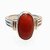 Natural Red Coral 7.5 Ratti Stone Lab Certified Moonga Silver Plated Ring Jaipur Gemstone