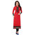 New Designer Red and Grey Color Indo Cotton Fabric Semi Stitched Printed Combo Kurti By Rise On Fab (RFRED+GRY)