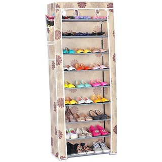 9 Layer Portable Flower Print Shoe Rack Shoe Cabinet Almirah Shoe Wardrobe Easy Installation Stand For Shoes