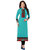 Omstar Fashion By Designer Sky Color Indo Cotton Printed Semi Stitched Woman Kurti (KRT 51)