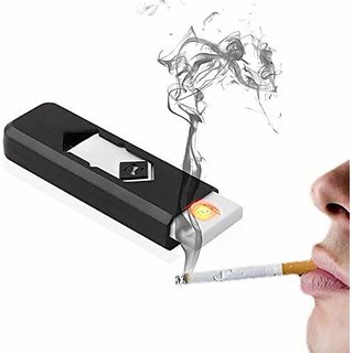 AVMART USB Flameless, Windproof, Electronic and Rechargeable Cigarette Lighter - Black (ABLACKUSBLHTR01A-1)