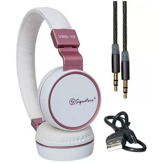 VMB19 Over Ear Wireless Headphones With Mic White