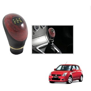 Buy Auto Addict Leatherette Wooden Finished Gear Knob Black Car