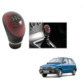 Auto Addict Leatherette Wooden Finished Gear Knob Black Car Gear Shift knob For Maruti Suzuki 800