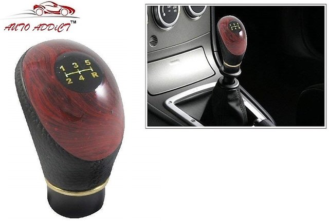 Buy Auto Addict Leatherette Wooden Finished Gear Knob Black Car Gear Shift  knob For Maruti Suzuki New Swift 2018 Online @ ₹289 from ShopClues
