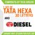HEXA 3d sticker Letter emblem logo car bonnet alphabets accessories exterior graphics for TATA HEXA Glossy Black