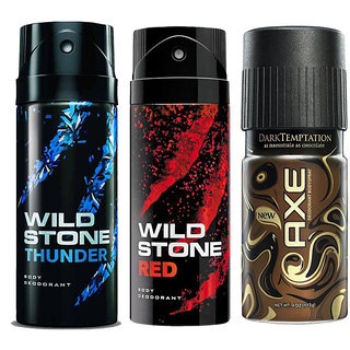 Doorzichtig ras over het algemeen Buy Combo of 3 Deodorant 2 wild stone and 1 axe deo combo Pack of 3 pcs  Online - Get 53% Off