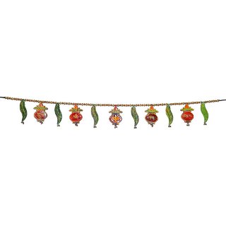 Buy Bhg Rajasthani Decorative Wooden Multi Color Kalash Leaf