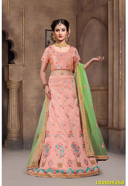 Buy salwar soul Stylish Pink Cream Color Embroidery Lehenga Choli Online @  ₹1349 from ShopClues