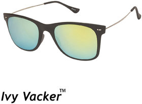 Ivy Vacker Metal Sides Yellow Mirrored Wayfarer Sunglasses