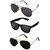 Ivy Vacker UV Protected Unisex Black Aviator and Wayfarer Sunglasses Combo of 3