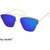 Ivy Vacker Golden Blue Mirrored Square Aviator Sunglasses