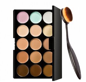 Miss Rose 15 Colors Contour Face Creme Makeup Concealer Palette + Make up Brush