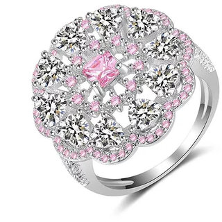 Buy Keyline Platinum Plated Traditional Classy Design Pink American ...