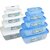 Nayasa Gold Dust Airtight  - 1800 ml, 1100 ml, 680 ml, 300 ml, 150 ml Polypropylene Multi-purpose Storage Container (Pack of 10, White, Blue, Clear)