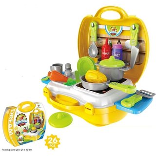 Toys Premium Quality Portable Suitcase Carry Case Kids Real Action Kitchen Play Set(Multicolor)