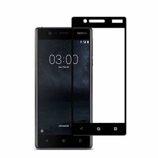 YezBay Nokia 3 Tempered Glass, 100 Original 6D Premium Anti Explosion Premium Tempered Glass,9H Hardness, Ultra Clear (Black)