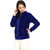 Raabta Fashion Women's Royal Blue Velvet Semi Winter Jacket