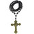 Sullery Religious Jewelry Jesus Christ Cross Crystal Pendant Necklace  Black & Gold  Crystal  Necklace Pendant