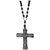 Sullery Religious Jewelry Jesus Christ Cross Crystal Pendant Necklace  Black  Grey  Crystal  Necklace Pendant