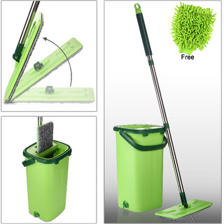                       Smile Mom, Magic Mop Stick Rod with Bucket Set in Offer for Wet  Dry Use, Best 360 Degree Spin Easy Floor Cleaning for                                              