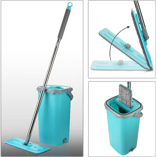                       Smile Mom Easy Flat Mop Stick Rod with Bucket Set in Offer for Wet  Dry Use, Best 360 Degree Spin Magic Floor Cleaning                                              