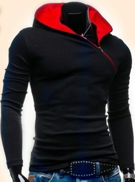 red hooded t shirt