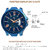 Gen-Z GENZ-SN-DD-0050 Blue dial Blue leather denim strap day and date Gift Watch for Men
