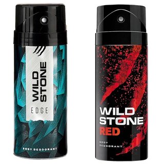 Wild Stone EDGE Body Spray,Red - For Men (150 ml each),pack of 2